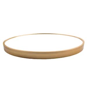24 in. W x 24 in. H Aluminum Round Circular Framed for Wall Decorative Bathroom Vanity Mirror in Gold