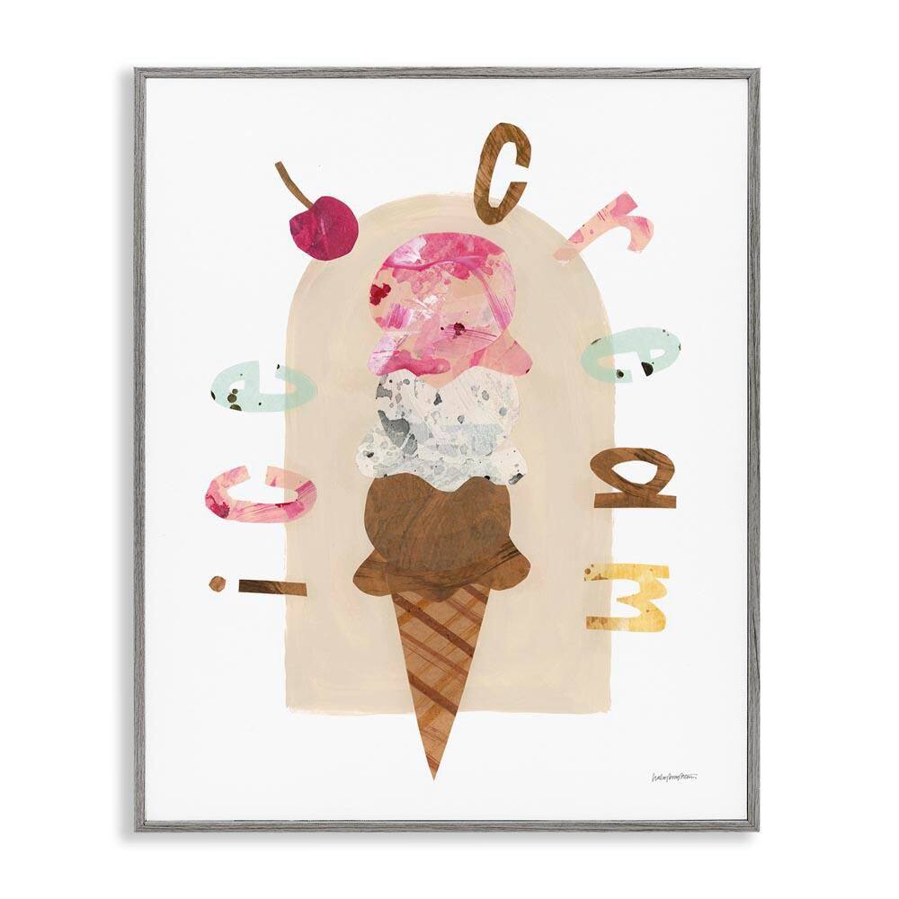 Ice Cream Whimsy by Haley Knighten Gray Framed Food Giclee Art Print 20 in. x 16 in. price history on PriceWatchPro