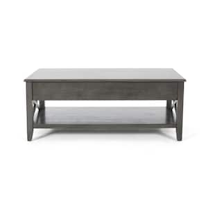 Decatur 48 in. Gray Rectangle Wood Coffee Table with Lift Top