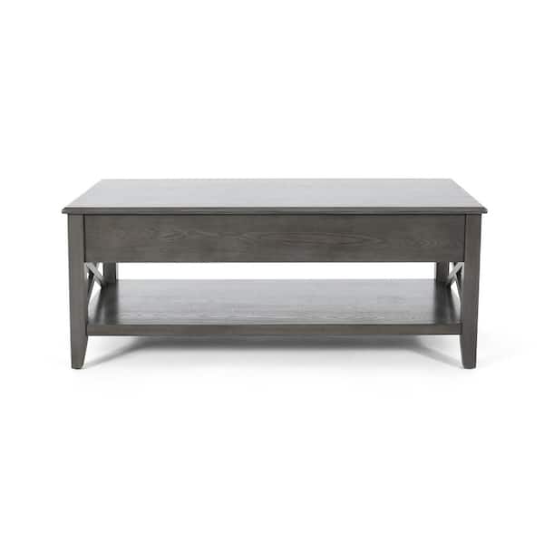 Noble House Decatur 48 in. Gray Rectangle Wood Coffee Table with Lift Top