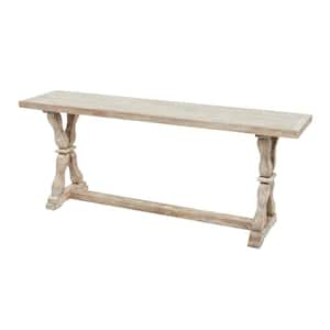 Litton Lane Brown Bench with Burlap Seat 18 in. X 47 in. X 16 in. 90639 ...