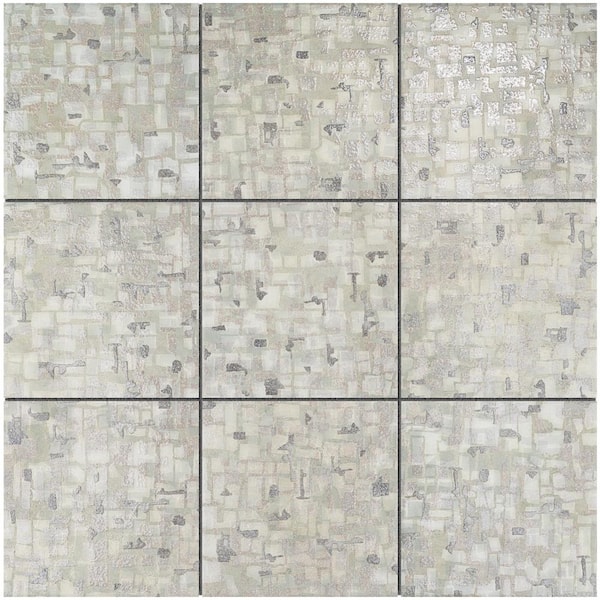 Charlotte Spring Silver Square 8.03 in. x 8.03 in. Textured Porcelain Floor and Wall Tile (11.19 sq. ft./Case)