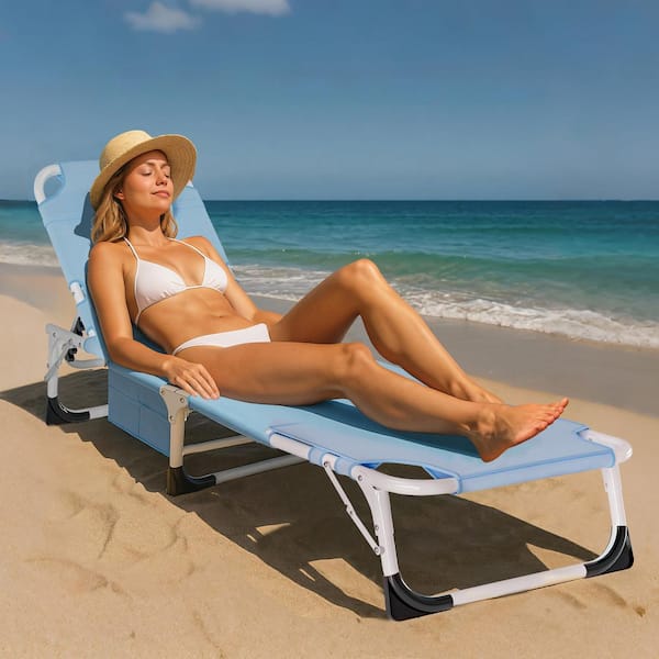 Tri Fold Beach Tanning Chairs ABORON In Folding Oversized Sun