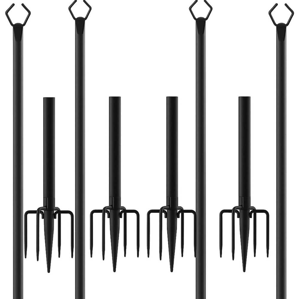 10Ft Outdoor String Light Poles Metal Stand with Fence Brackets for Patio Deck Backyard Hanging Lights 4-Pack price history on PriceWatchPro