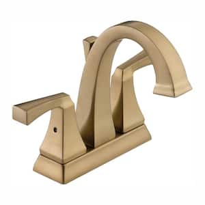 Dryden 4 in. Centerset 2-Handle Bathroom Faucet with Metal Drain Assembly in Champagne Bronze