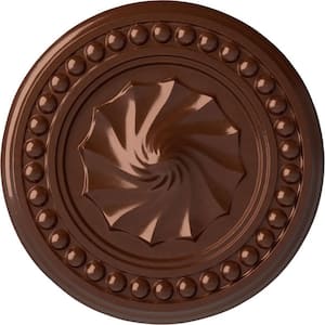 15-3/4 in. x 2 in. Foster Shell Urethane Ceiling Medallion (Fits Canopies upto 9-5/8 in.), Hand-Painted Copper Penny