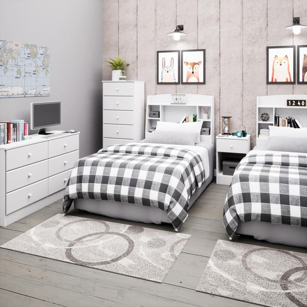 White Double Dresser with Extra Deep Drawers and Roller Glides