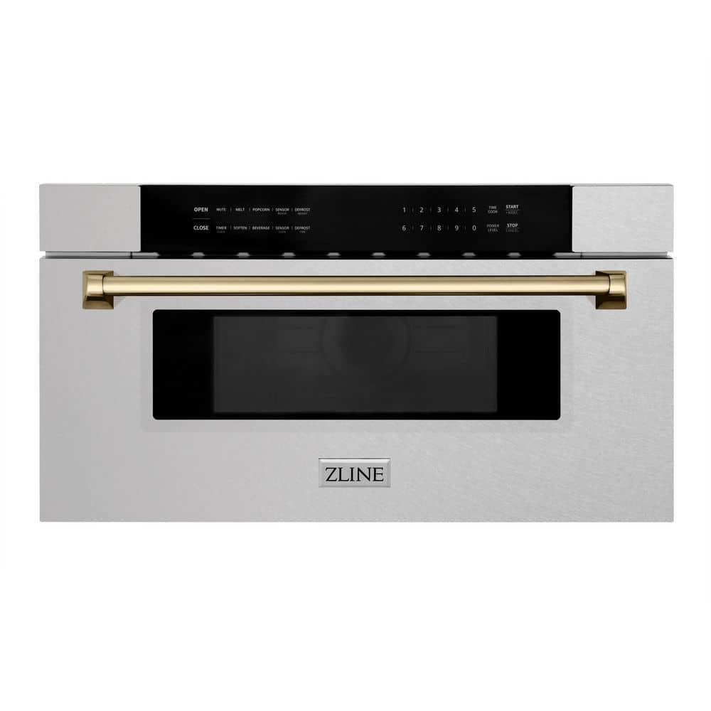 Autograph Edition 30 in. 1.2 cu. ft. Built-In Microwave Drawer in Satin Stainless Steel with Champagne Bronze Accents price history on PriceWatchPro