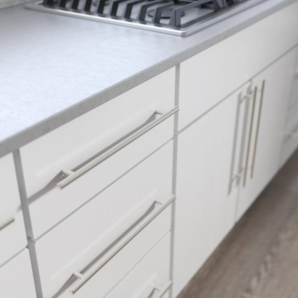 Brushed Steel Modern Cabinet Bar Pull with Mounting Hardware