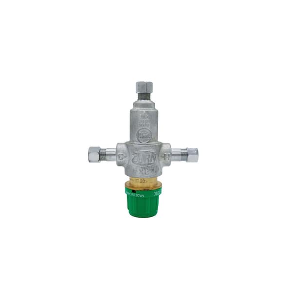 Wilkins 3/8 in. Aqua-Gard Thermal (Hot) Flush Capable, Thermostatic Mixing Valve with 3 Port Comp Fittings Lead Free