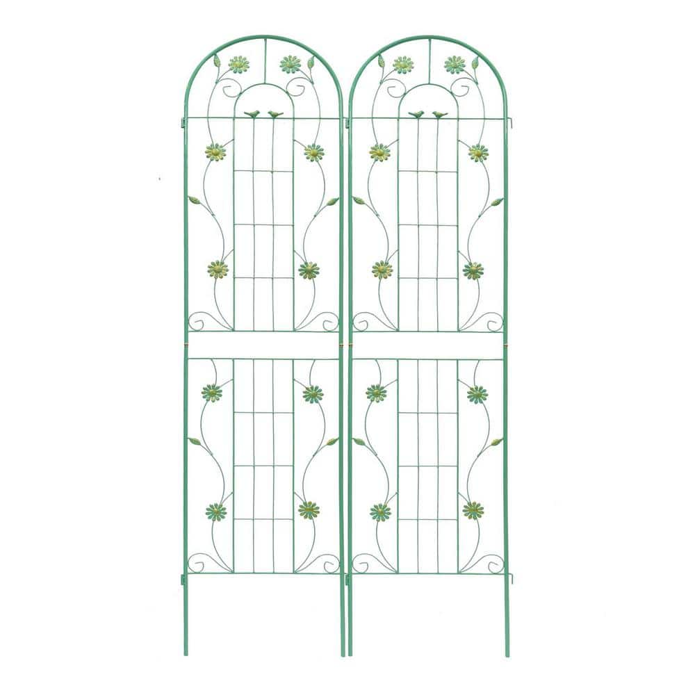 Zeus & Ruta 86.7 In. X 19.7 In. Metal Garden Trellis Rustproof Trellis ...