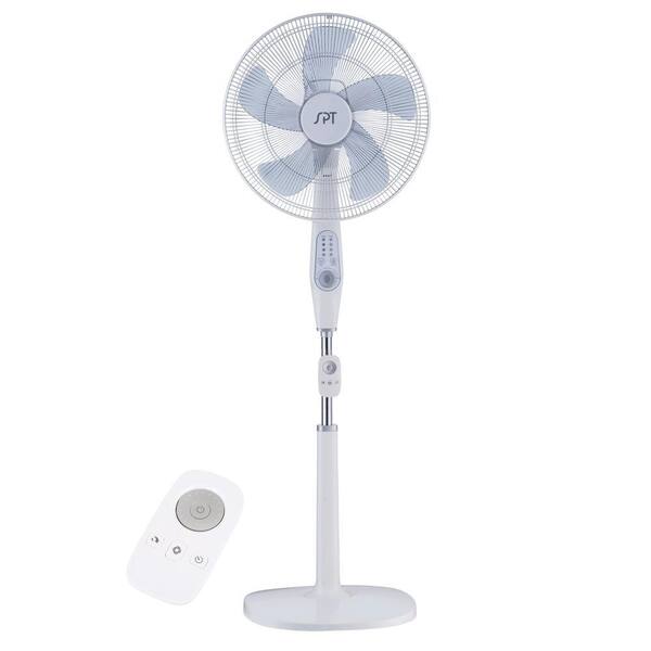 SPT 16 in. 12 Speed DC-Motor Energy Saving Stand Fan with Remote