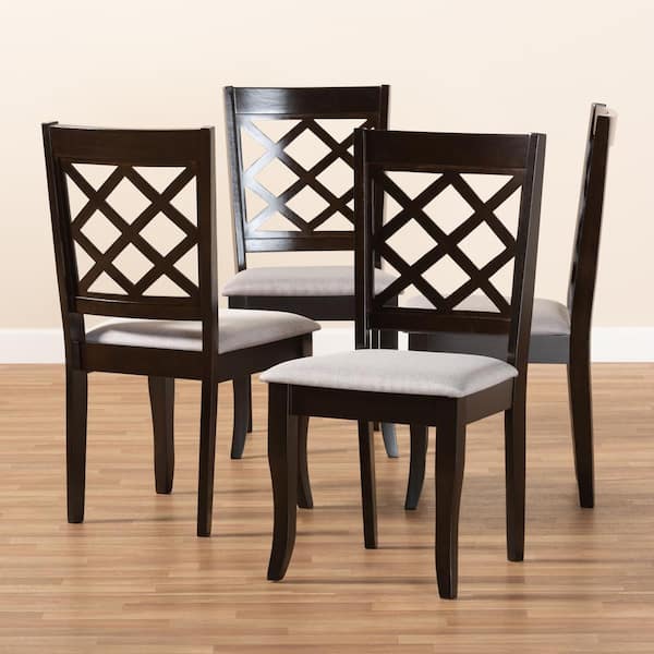 Baxton Studio Verner Gray and Espresso Fabric Dining Chair
