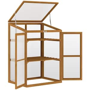 30 in. W x 24 in. D x 44 in. H Wooden Cold Brown Greenhouse