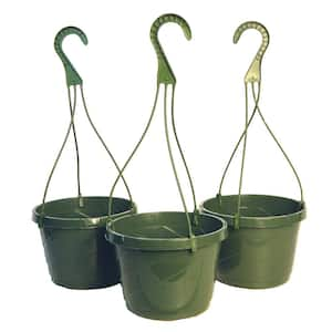 8  in. Green Plastic Hanging Basket (3 Pack)