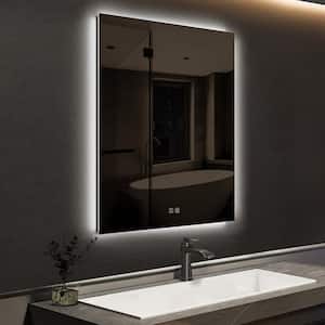 24 in. W x 30 in. H Rectangular Frameless LED Light with 3-Color and Anti-Fog Wall Mounted Bathroom Vanity Mirror