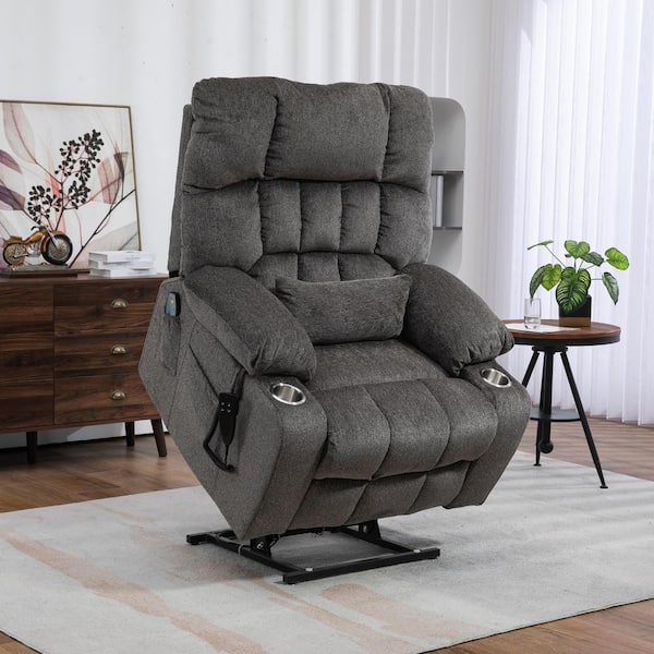 aisword Dual OKIN Motor Chenille Lift Recliner with 2 Remote