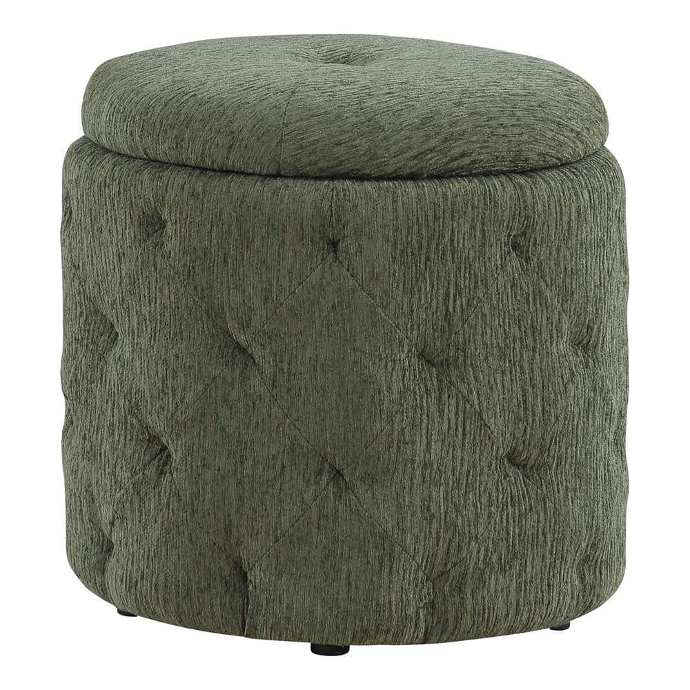 Convenience Concepts Designs4Comfort Sandstone Fabric Round Storage Ottoman  R9-210 - The Home Depot