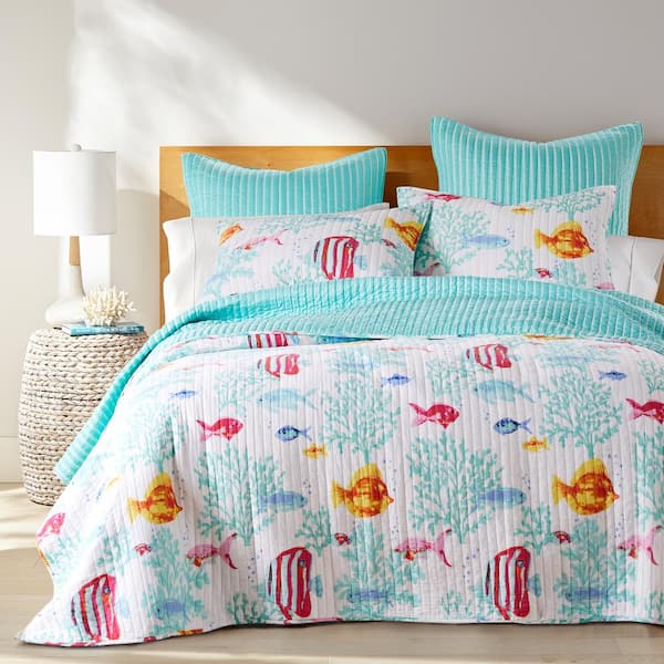 LEVTEX HOME Playa Vista 3-Piece Multi-Color Coastal Cotton Full