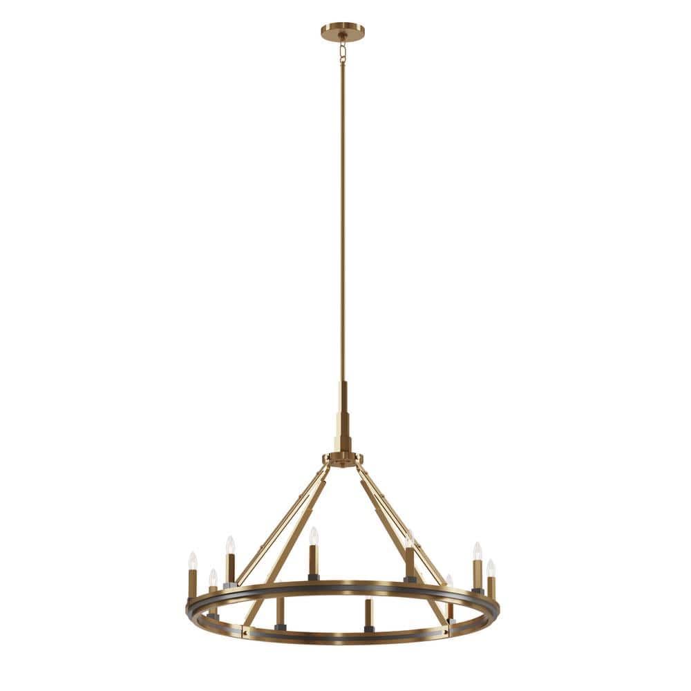 Kichler Carrick 10-Light Black Traditional Bare Bulb Chandelier