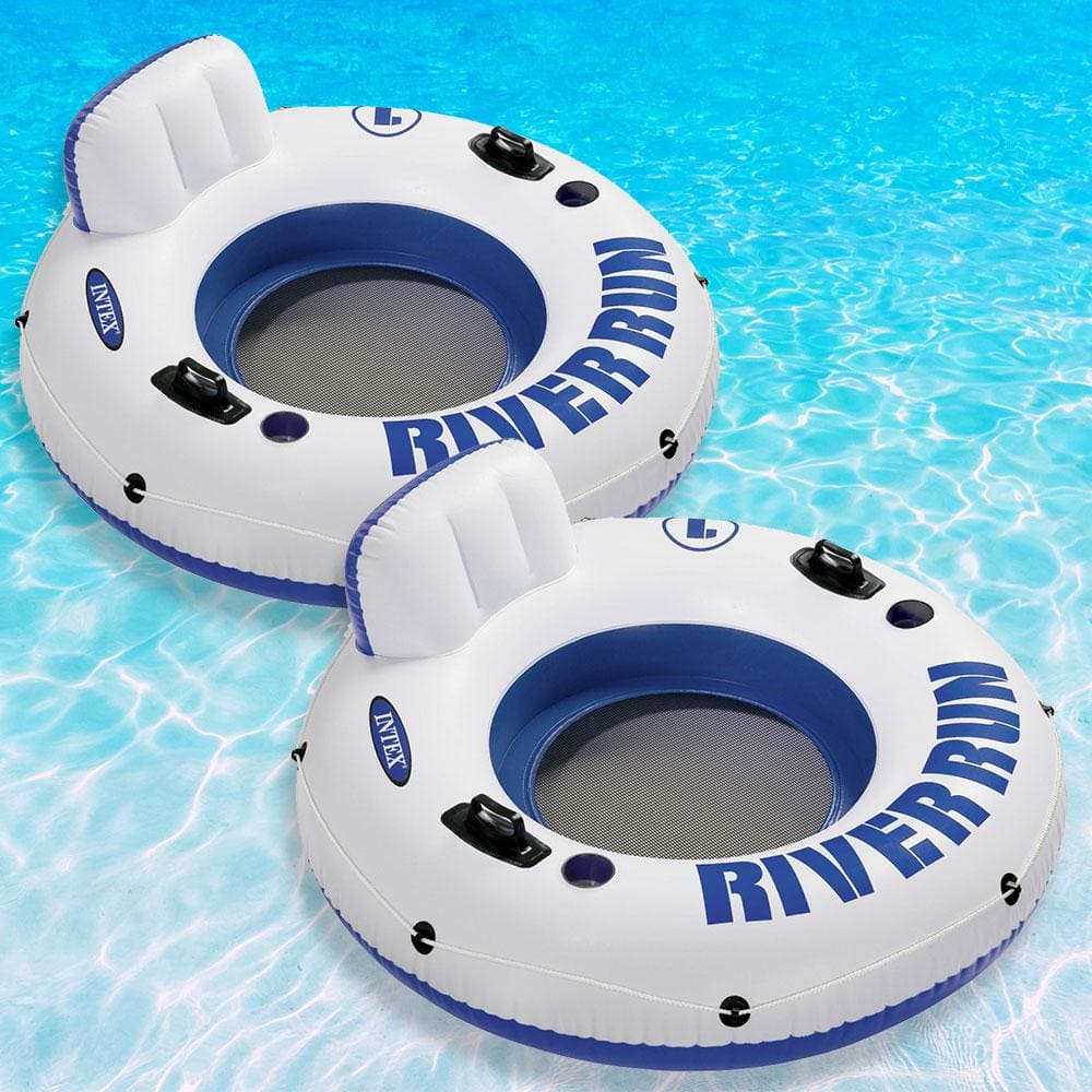 Intex River Run Inflatable Double Rider Tube & 2 River Run Single Floats