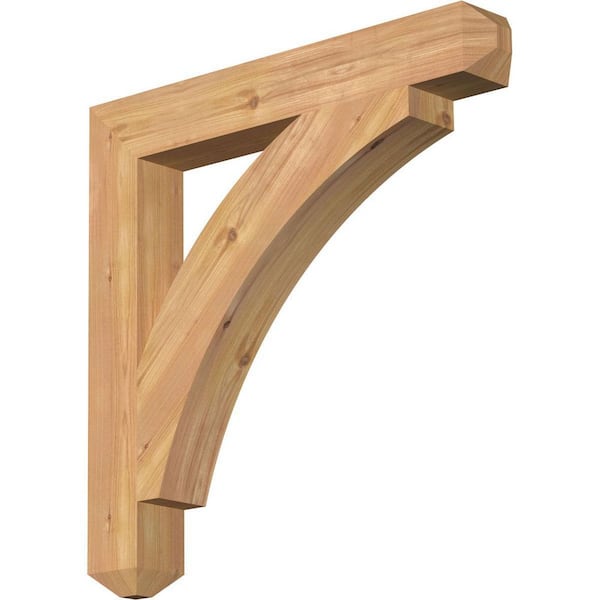 Ekena Millwork 3.5 in. x 26 in. x 26 in. Western Red Cedar Thorton Craftsman Smooth Bracket