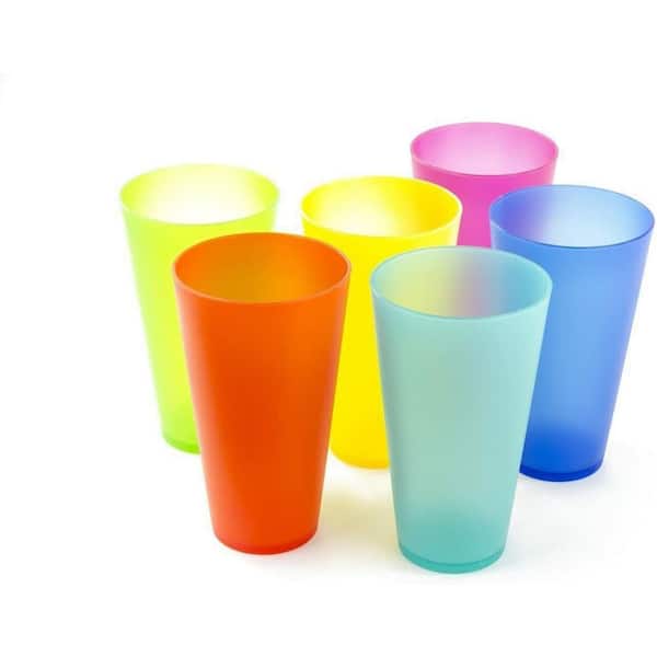 LEXI HOME 20 oz. Colorful Plastic Reusable Tumblers (Set of 4
