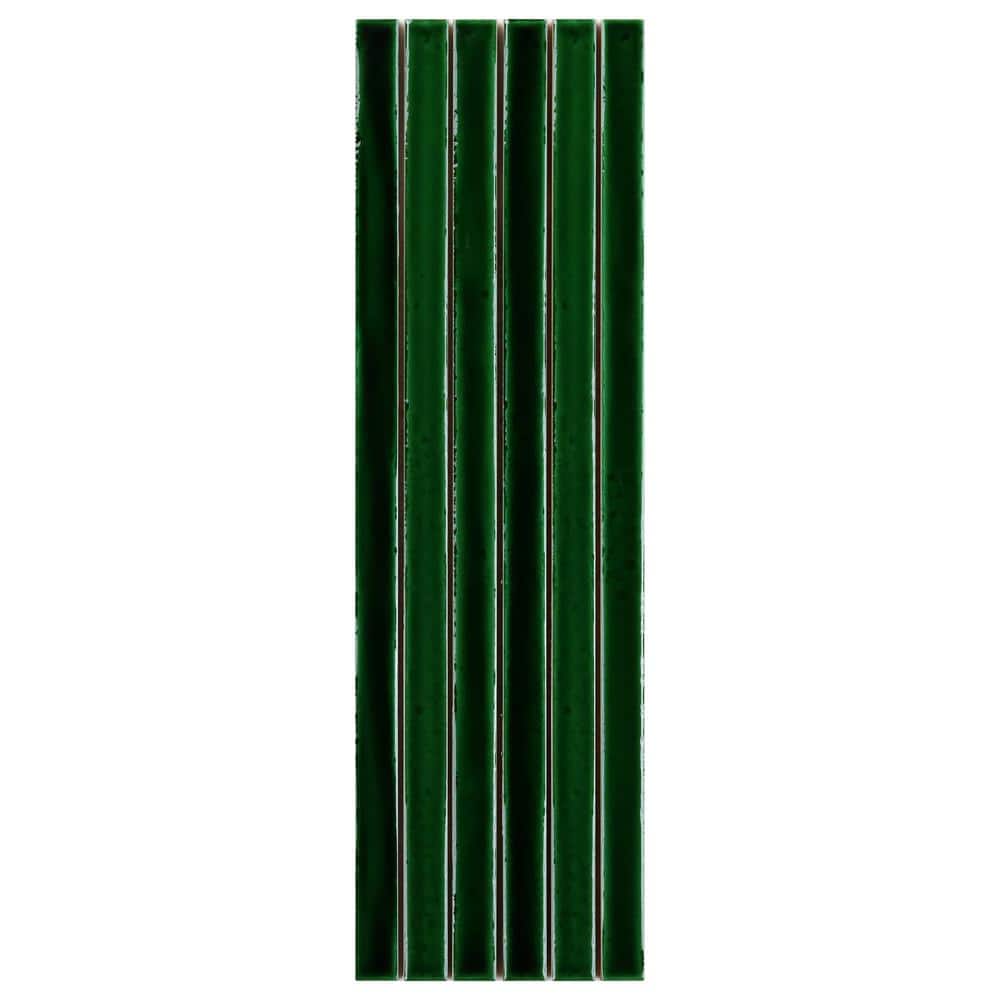 Vistaio Jungle Green 3 in. x 0.35 in. Glossy Ceramic Mosaic Wall Tile Sample price history on PriceWatchPro
