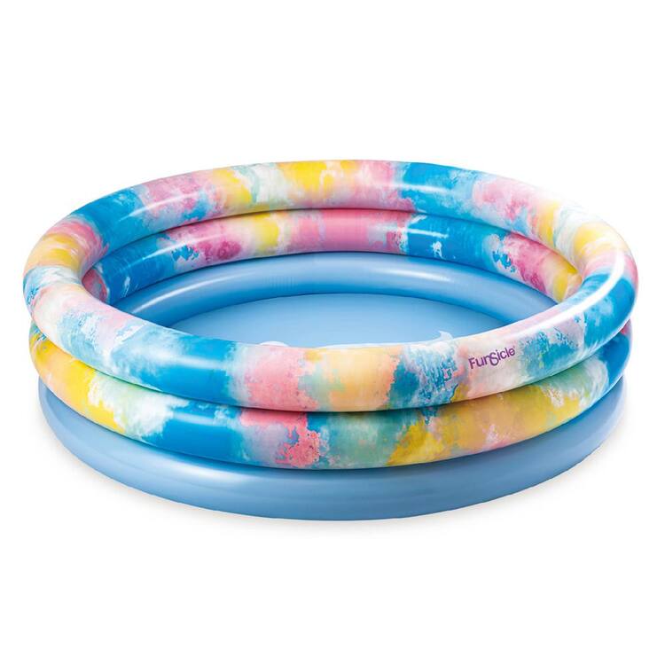 Funsicle 5.5 ft. x 5.5 ft. Round 18 in. Deep Inflatable Plunge Pool, Summer Vibes Tie-Dye