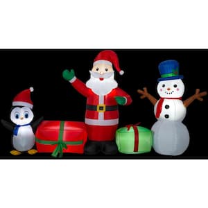 9 ft. W Inflatable Christmas Santa Snowman and Penguin