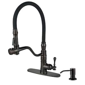 Single-Handle Pull Down Sprayer Kitchen Faucet with Soap Dispenser in Oil Rubbbed Bronze