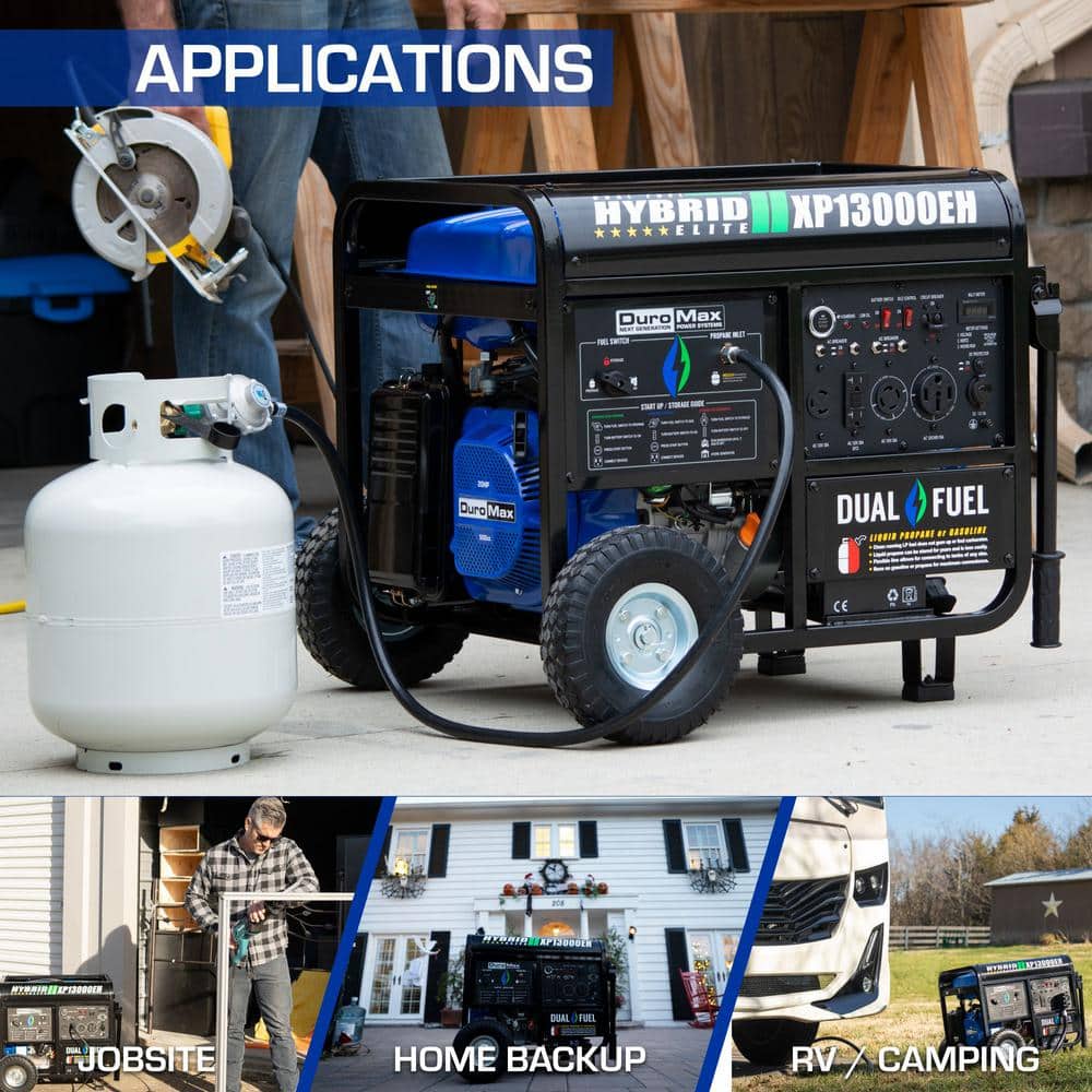 DuroMax 13,000 Watt Dual Fuel Portable Generator with Electric Start