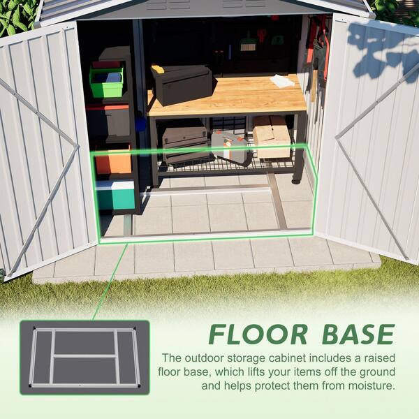 6 ft. W x 4 ft. D Metal Outdoor Storage Shed w/ Lockable Doors