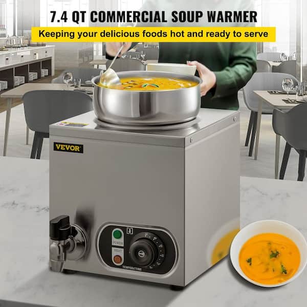 VEVOR Commercial Soup Warmer 7.4 qt. 300-Watt Electric Food Warmer  Stainless Steel Countertop Soup Pot Bain Marie Food Warmer  TTDG7LBWTT0000001V1 - The Home Depot