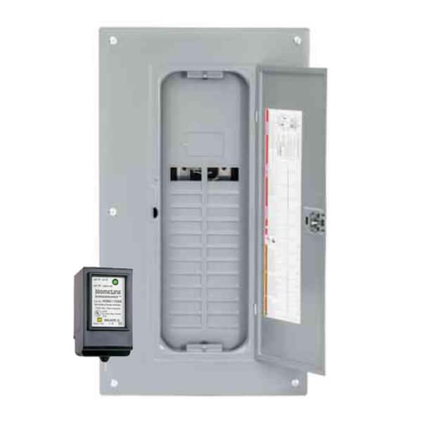 Square D Homeline 125 Amp 24-Space 48-Circuit Indoor Main Lug Plug-On Neutral Load Center with Cover, Ground Bar, Surge SPD