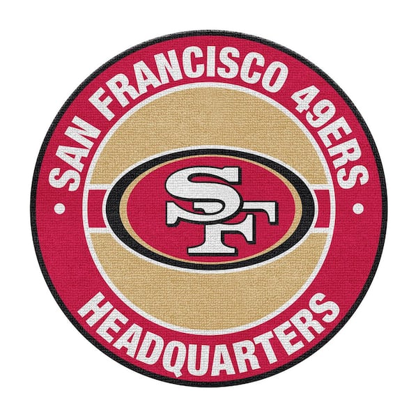 San Francisco 49ers Headquarters Blue 5 ft. Classic Tufted Logo Round Indoor Area Rug