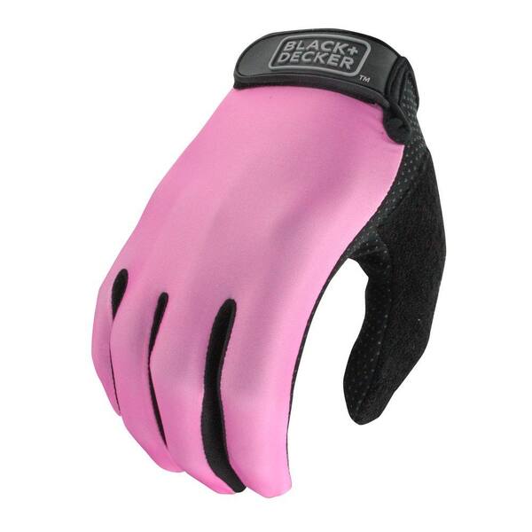 BLACK+DECKER Women's Large Pink Performance Padded Palm Glove