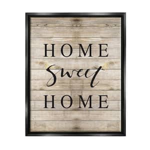 Home Sweet Home Family Typography by Border Bloom Floater Frame Typography Wall Art Print 31 in. x 25 in.