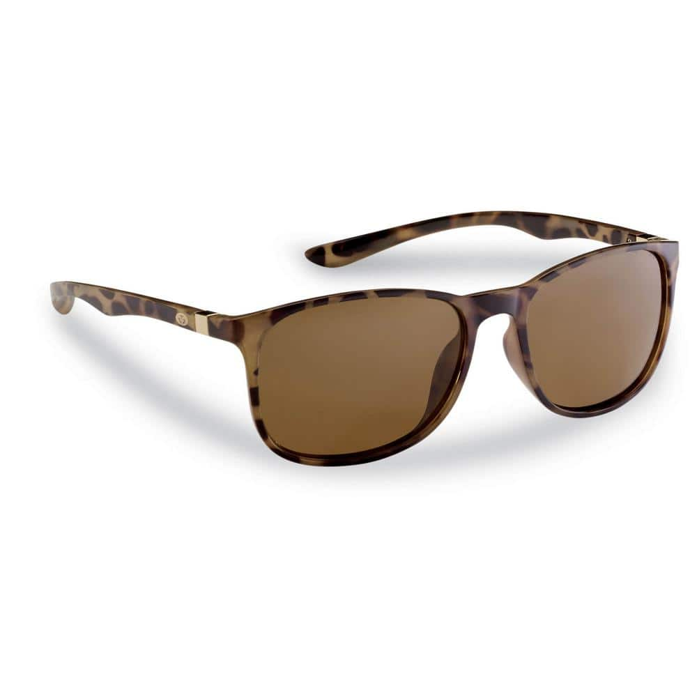 Flying Fisherman Una Polarized Sunglasses in Matte Tortoise Frame with Amber Lens