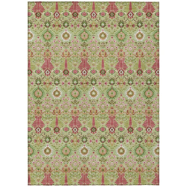 Chantille Machine Washable Indoor/Outdoor Abstract ACN2251 Aloe 5 ft. x 7 ft. 6 in. Area Rug