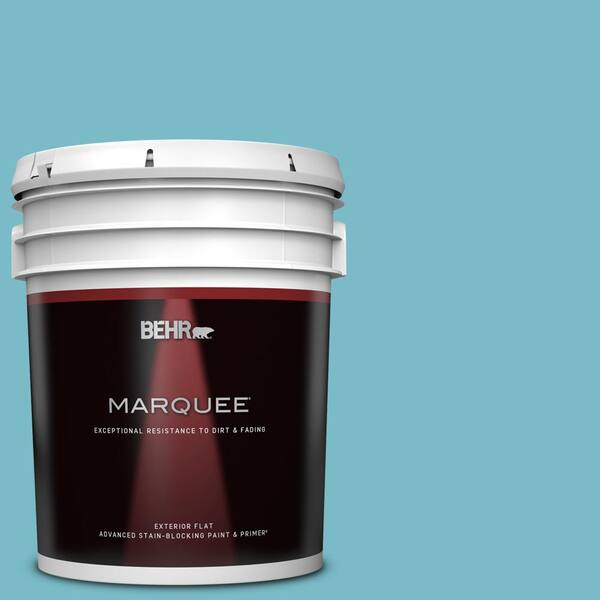 BEHR MARQUEE 5 gal. #M470-4 Azure Lake Flat Exterior Paint & Primer