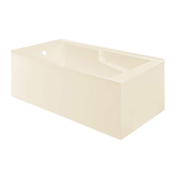 Swiss Madison Claire 60 in. x 32 in. Soaking Alcove Corner Apron Bathtub with Left Drain in Glossy Bisque