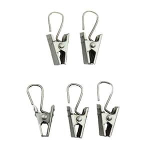 Clips with Hooks in Satin Nickel (Set of 24)