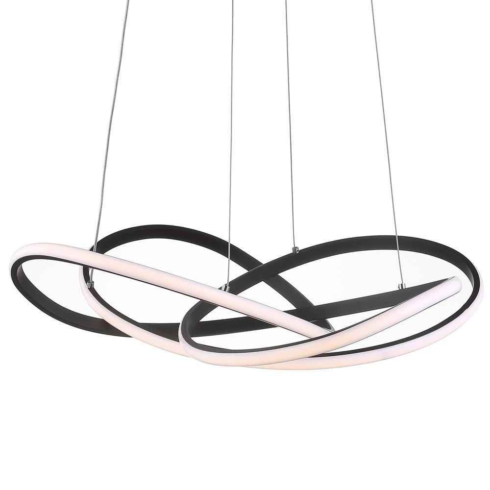 Alexia 25" Black Matte Metal LED Adjustable Geometric Pendant