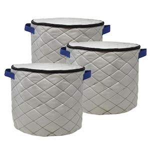 6.5-Gal. Quilted Padded Plate Storage Bag in Grey (3-Pack)