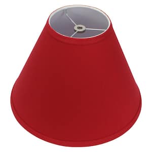 Fenchel Shades 12 in. Width x 8.25 in. Height Rich Red/Nickel Finish Empire Lamp Shade