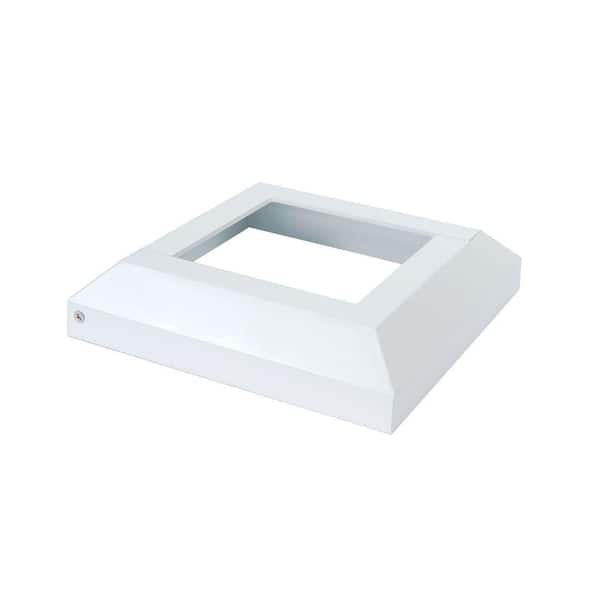 Fortress Accents 3.5 in. x 3.5 in. White Aluminum Deck Post Base Cover
