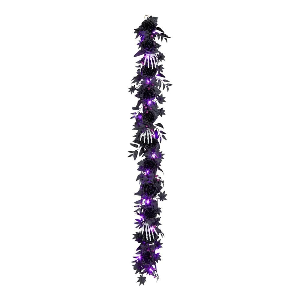 6 ft. Black and Purple Bad to the Bone Halloween Garland with LED Lights price history on PriceWatchPro
