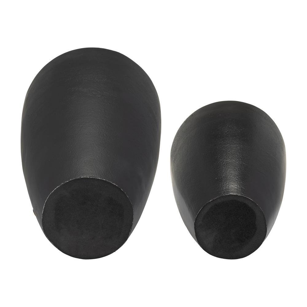 Elegant Brass and Charcoal Metal Vase Duo for Weddings and Decor