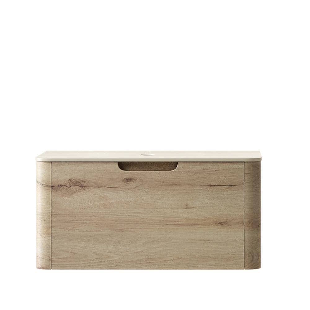 30 in. W x 19 in. D x 15 in. H Bath Vanity Cabinet with Beige Sintered Stone Top without Basin in White Oak price history on PriceWatchPro